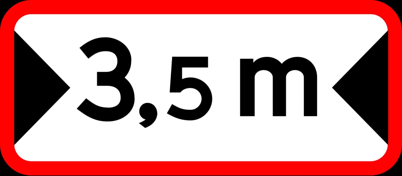 UA43 - Width limit road sign