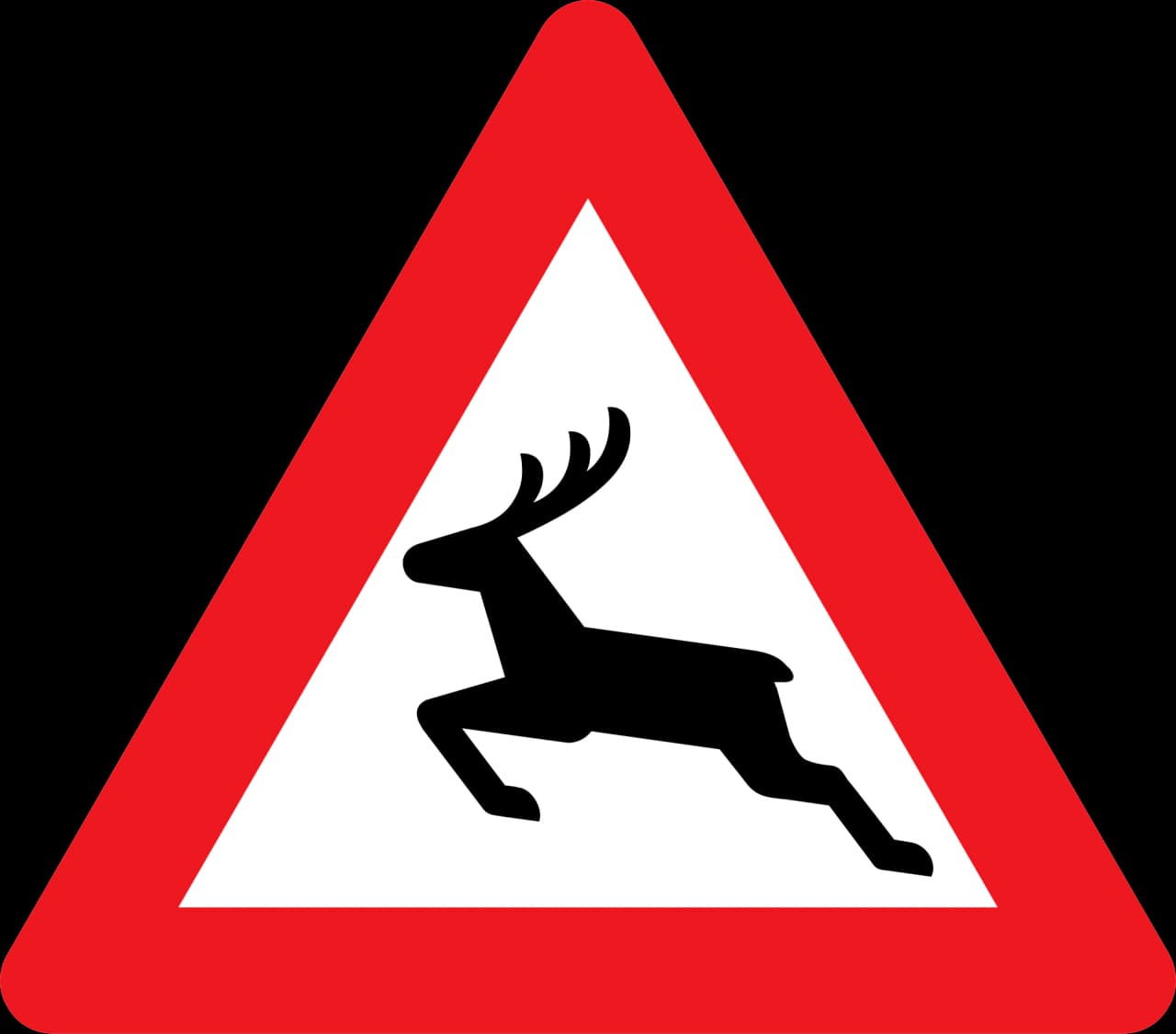 A26 - Wild animals crossing road sign
