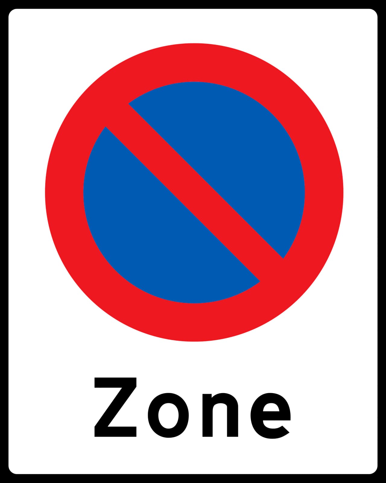 E68 - Zone with no parking road sign