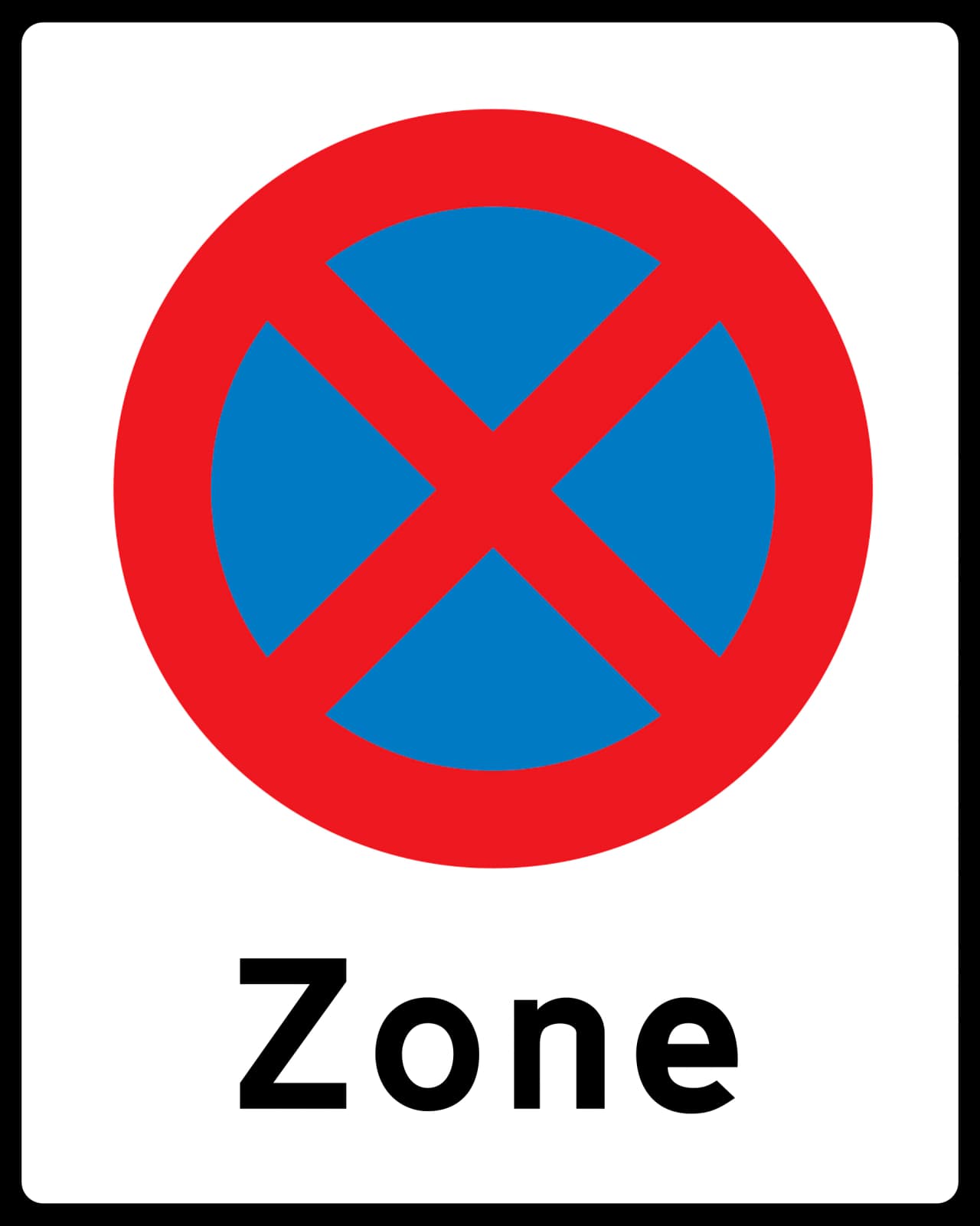 E68.2 - Zone with no stopping road sign