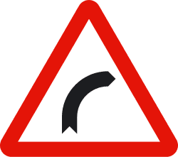 P-13a - Dangerous curve to the right road sign