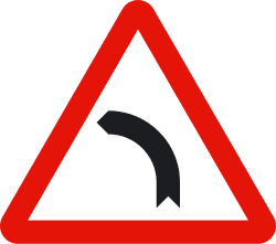 P-13b - Dangerous curve to the left road sign