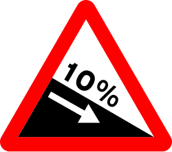 P-16a - Steep descent road sign
