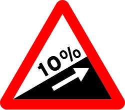 P-16b - Steep ascent road sign