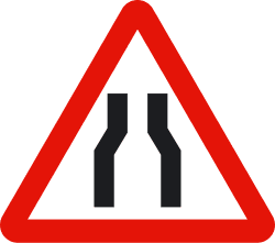 P-17 - Road narrows on both sides road sign