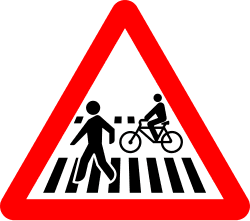 P-20c - Pedestrian and cyclists crossing road sign
