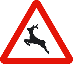 P-24 - Deer or wild animals road sign