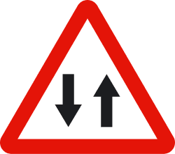 P-25 - Two-way traffic road sign