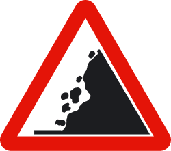 P-26 - Falling rocks road sign