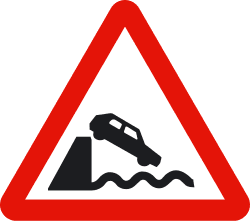 P-27 - Unprotected body of water road sign