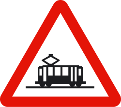 P-6 - Tram crossing road sign