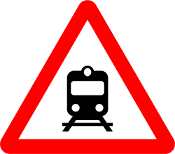 P-8 - Level crossing without barriers road sign