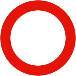 R-100 - No vehicles road sign