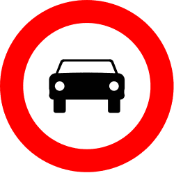 R-103 - No motor vehicles, except two-wheeled motorcycles road sign
