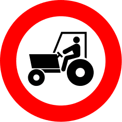 R-111 - No agricultural motor vehicles road sign