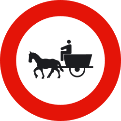 R-113 - No animal-drawn vehicles road sign