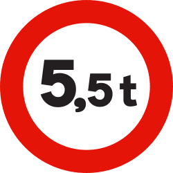 R-201 - Mass limitation road sign