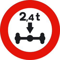 R-202 - Mass limitation per axle road sign