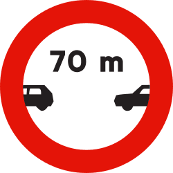 R-300 - Minimum separation road sign