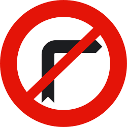 R-302 - No right turn road sign