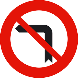 R-303 - No left turn road sign
