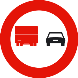 R-306 - No overtaking by heavy goods vehicles road sign