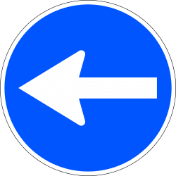 R-400b - Turn left road sign