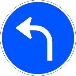 R-400e - Turn left road sign
