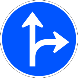 R-403a - Go straight or turn right road sign
