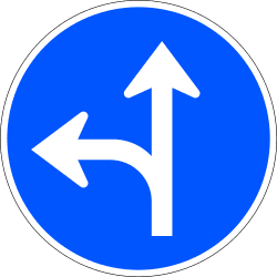 R-403b - Go straight or turn left road sign