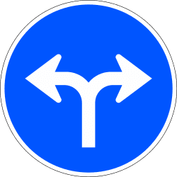 R-403c - Turn right or left road sign