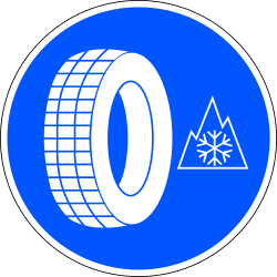 R-412b - Winter tires road sign