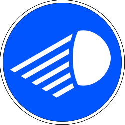 R-413 - Headlamps road sign