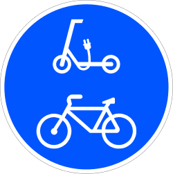 R-421 - Road for personal mobility devices and bicycles road sign
