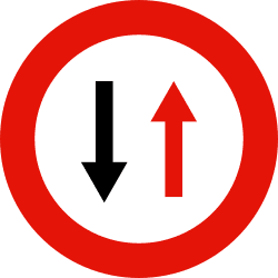 R-5 - Give Way to Oncoming Traffic road sign