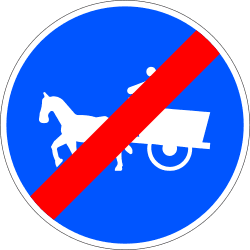 R-511 - End of road for animal-drawn vehicles road sign
