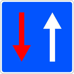 R-6 - Priority over Oncoming Traffic road sign