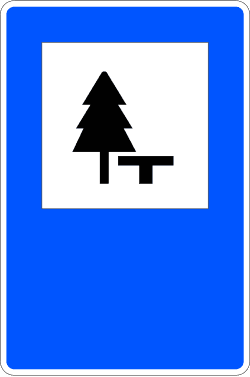 S-114 - Bus Station road sign