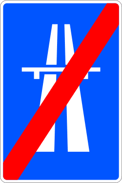 S-2 - End of motorway road sign