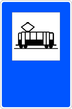 S-20 - Tram stop road sign
