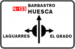 S-201 - Advance Sign for a Split Roundabout from the Main Roadway road sign