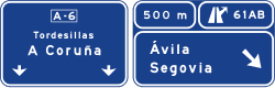 S-242a - Pre-signaling on the highway or dual carriageway of two exits very close to any road and its own direction road sign