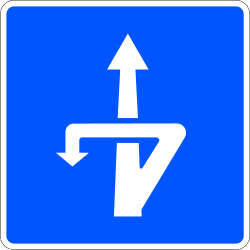 S-25 - Change of direction at different level road sign