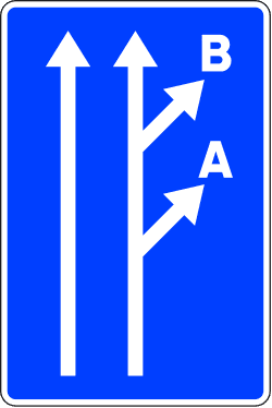 S-270 - Pre-signaling of two very close exits road sign