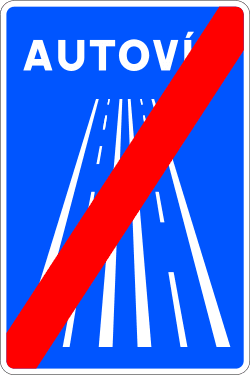 S-2a - End of dual carriageway road sign
