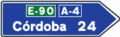 S-301 - Towns on a highway or dual carriageway route road sign