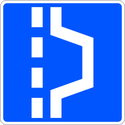 S-34 - Siding in roads road sign