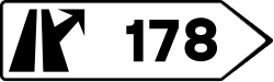 S-341 - Immediate exit destination signs towards conventional highway road sign