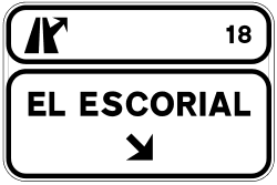 S-351 - Sign on the highway and highway road. Immediate departure to conventional road road sign