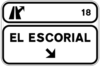 S-352 - Immediate Exit Sign above the Carriageway on a Motorway or Dual Carriageway toward a Conventional or Multi-lane Road road sign
